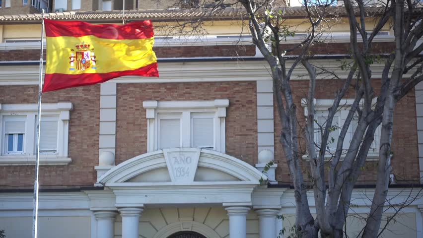 Facade of building is about Embankment in Malaga. Malaga is municipality in Autonomous Community of Andalusia, Spain. Southernmost large city in Europe, it lies on Costa del Sol of Mediterranean.