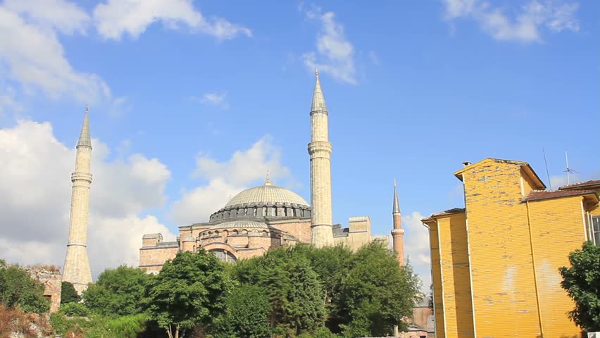Time Lapse Hagia Sophia, famous historical building in Istanbul. Now it's a