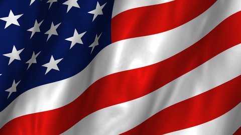 A beautiful satin finish looping flag animation of the USA.    A fully digital rendering using the official flag design in a waving, full frame composition.  The animation loops at 10 seconds.  