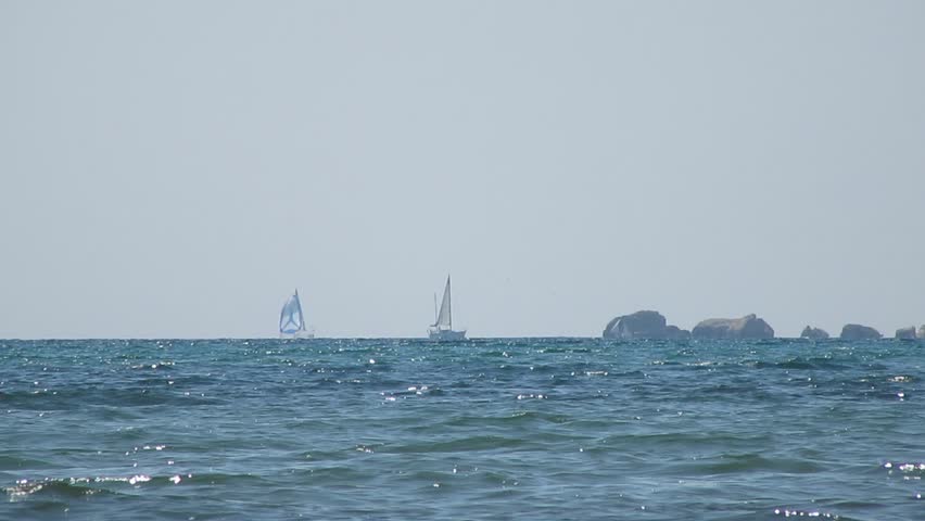 Sailboats in the distance