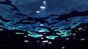 Water FX0108: Underwater light filters down through blue water (Loop).