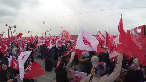 ISTANBUL, TURKEY - APRIL 08 : Big rally for a referendum in istanbul on April 08, 2017 in Istanbul, Turkey.