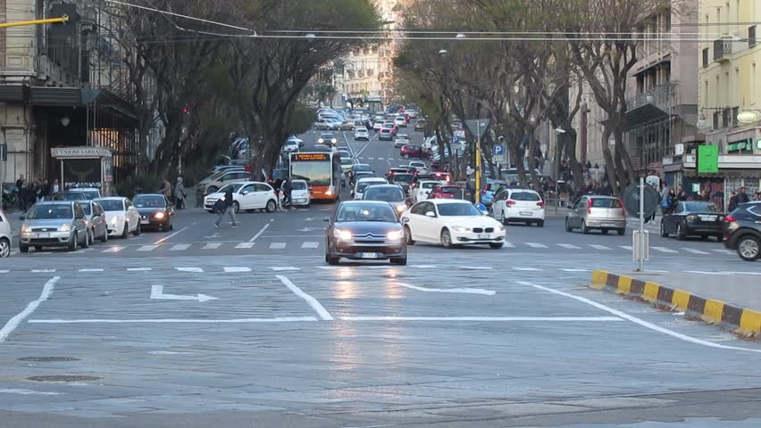Traffic in Largo Carlo Felice street, Cagliari (Italy) | Shutterstock HD Video #25694786