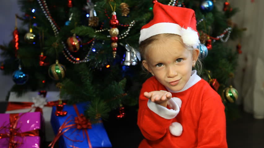 child kissing santa claus near christmas Stock Footage Video (100% ...