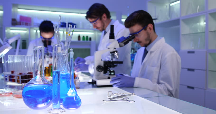 Forensics Science Team of Researchers Working in Laboratory on Medical Research Royalty-Free Stock Footage #25700147
