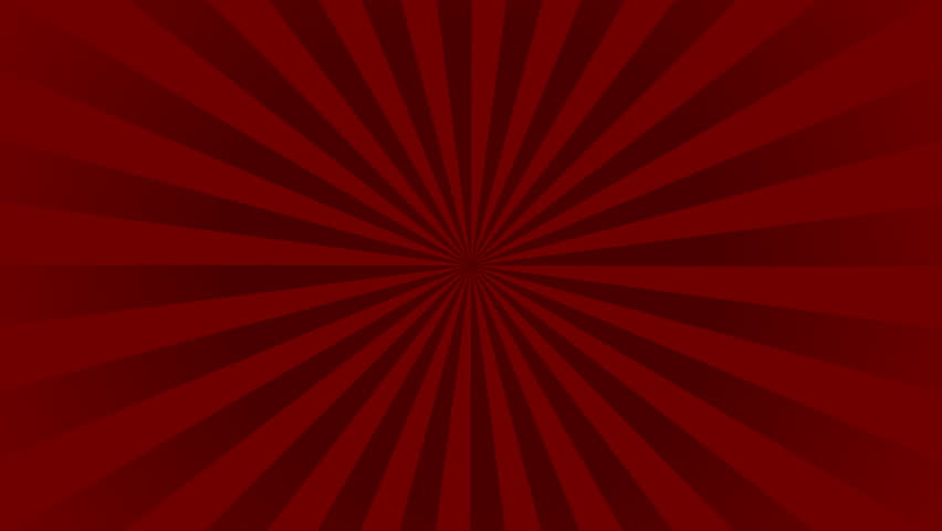 Background with rays of cyclical. Animation. Red ...