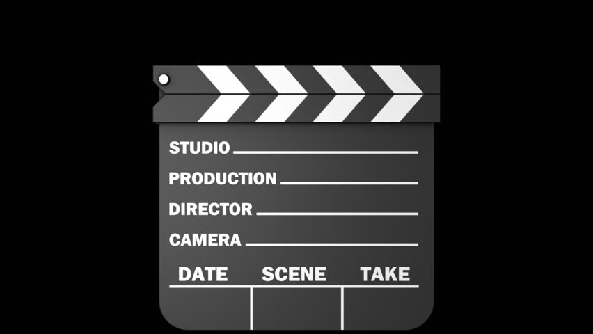 movie slate embedded alpha channel Stock Footage Video (100% Royalty