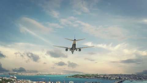 Airplane Landing Istanbul Turkey
