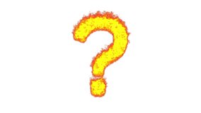 Hot burning question mark on white background. HD Video Clip render animation. - Powered by Shutterstock - Get 15% off with code: PIKWIZARD15