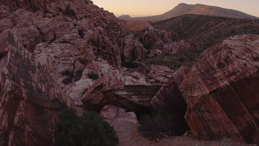 Tilt Up of Desert Rock Landscape