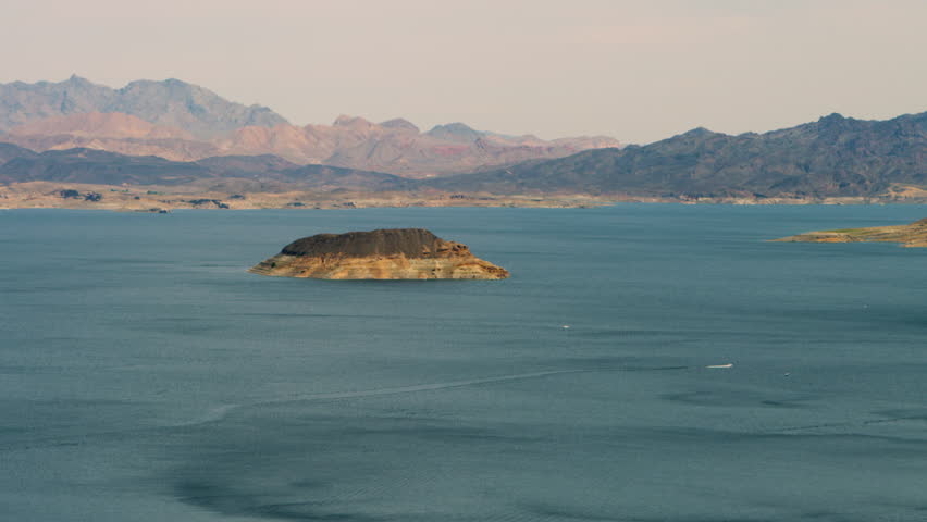 Lake Mead Nevada with Mountains in Background