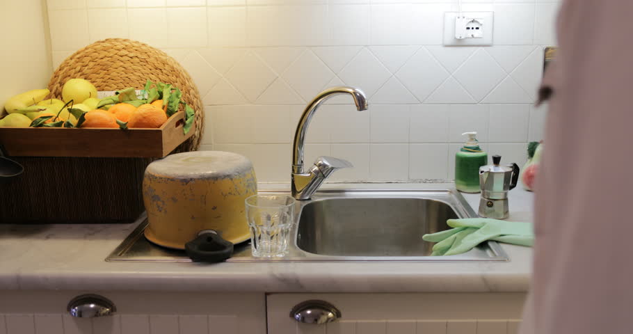 preparation of dinner with glass of water