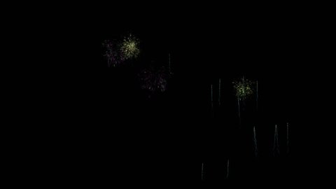 Fireworks explosion with alpha channel, animated footage visual effects 