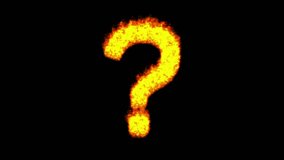 Hot burning question mark on black background. HD Video Clip render animation. - Powered by Shutterstock - Get 15% off with code: PIKWIZARD15