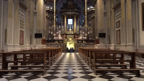 March 7, 2017, Caravaggio. Inside Santa Maria del Fonte, Sanctuary in Caravaggio