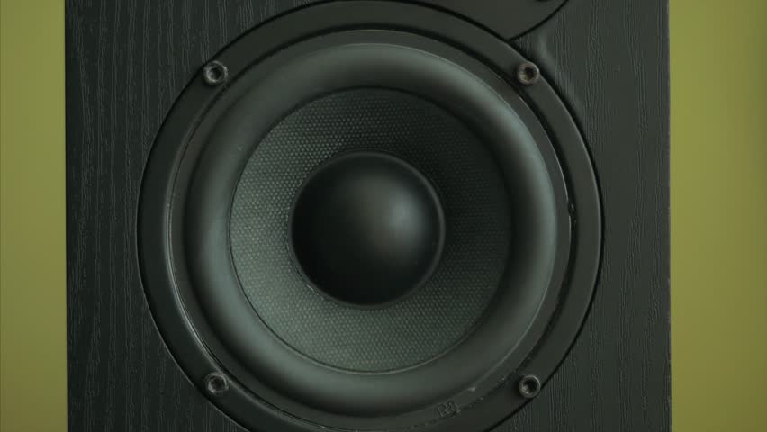 Close Speaker Vibrating While Playing Music Stock Footage Video 100