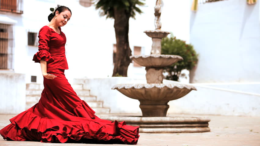 Traditional spanish flamenco being danced outdoors in Seville Royalty-Free Stock Footage #25750205