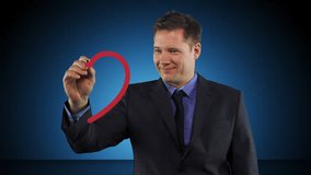 Content Manager Draws Heart On Screen To Show His Dedication To Customers - Powered by Shutterstock - Get 15% off with code: PIKWIZARD15