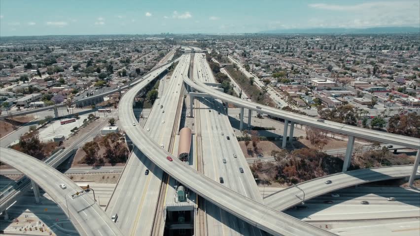 Above the highway in Los Angeles Royalty-Free Stock Footage #25758788