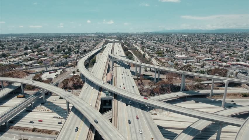 Above the highway in Los Angeles Royalty-Free Stock Footage #25758788