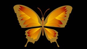 Animated yellow butterfly with alpha matte