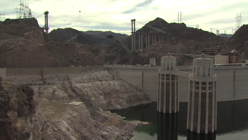 Large Comstock Intake Towers At Hoover Dam; Located On The Arizona/Nevada Border