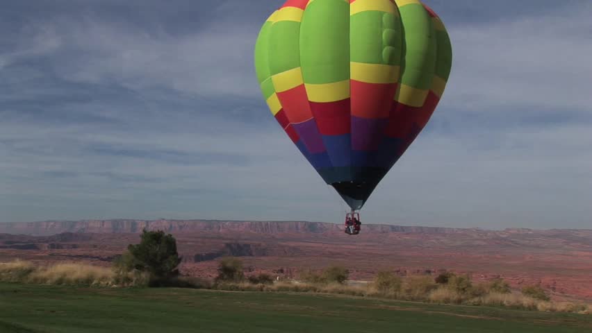 Brightly Colored Hot Air Balloon in the Skies of Albuquerque, New Mexico