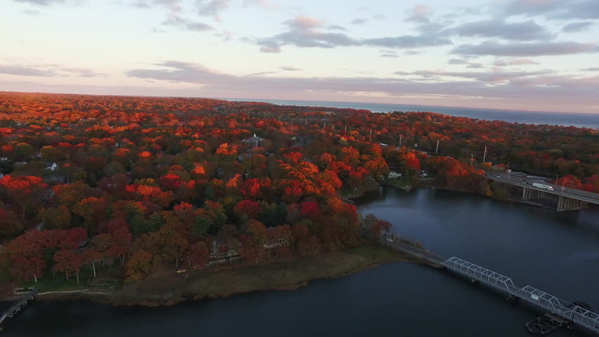 Aerial Connecticut autumn