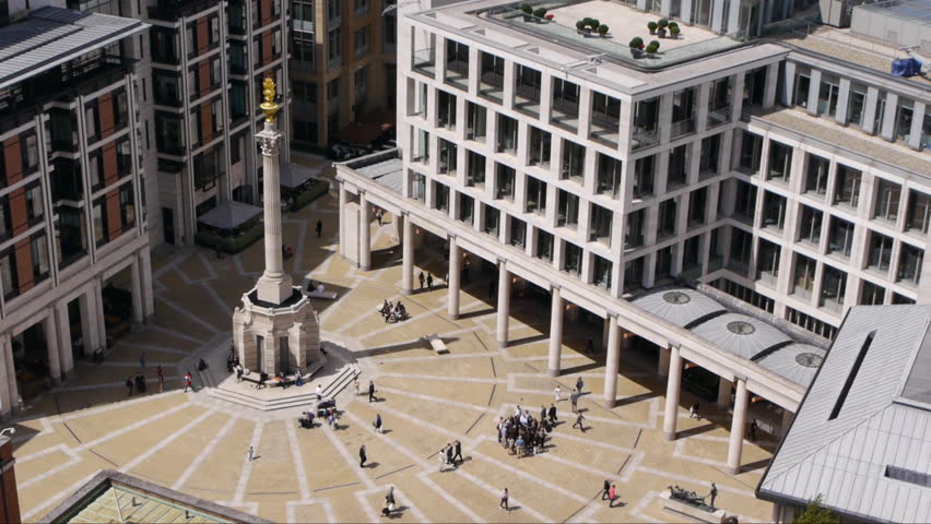 Aerial view of Paternoster Square in London.