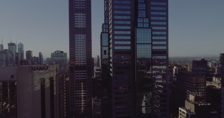 Aerial view of Melbourne City. Melbourne is the coastal capital of the southeastern Australian state of Victoria. Australia.