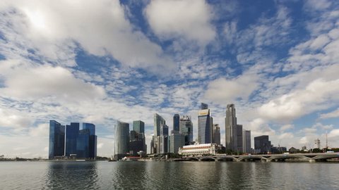 SINGAPORE - CIRCA MAY 2011: City Skyline, View across Marina Bay to the Financial and Business district of Singapore