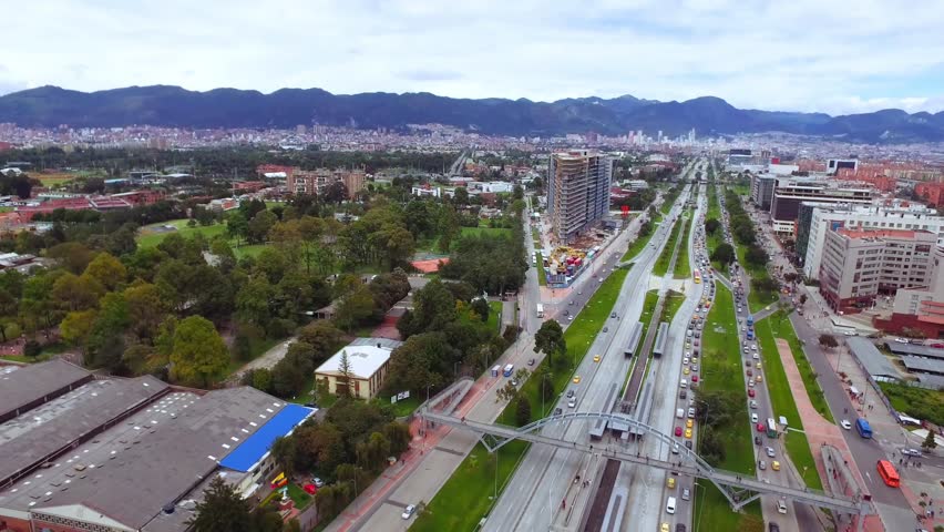 Aerial Bogota Colombia  Avenue El Dorado
