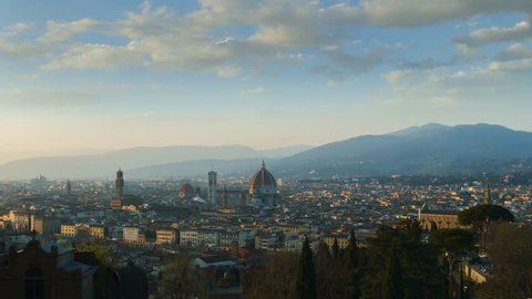 Florence skyline evening timelapse, Florence, Italy, 4K Time lapse