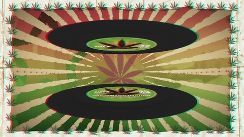 Anaglyph Stereoscopic 3D Music Themed Animation - Reggae Rastaman Ganja - Suitable for VJ or Music Events