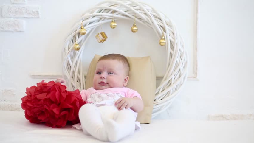 Little Cute Baby In Pink Stock Footage Video 100 Royalty Free Shutterstock