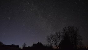 stars milkyway timelapse beautiful night photographer sky clouds winter spring fields home Latvia amateur video art wonderful