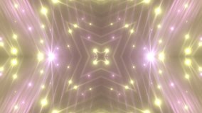 VJ Fractal pink kaleidoscopic background. Background gold motion with fractal design. Disco spectrum lights concert spot bulb. Light Tunnel. Seamless loop.