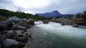 Rural river in borneo valley, Sabah