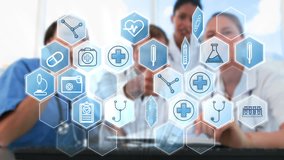 Digitally generated video of doctors team using digital interface screen - Powered by Shutterstock - Get 15% off with code: PIKWIZARD15