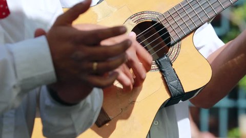 Spanish Classical Flamenco Guitar. Closeup Of A Guitarist Playing A Flamenco Guitar - HD Video