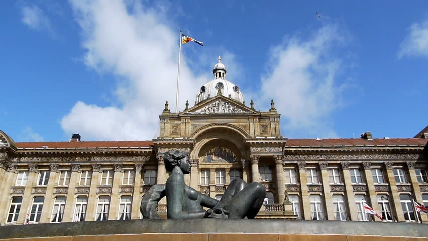 Council House and Victoria Square, Birmingham in front of a blue sky with clouds
