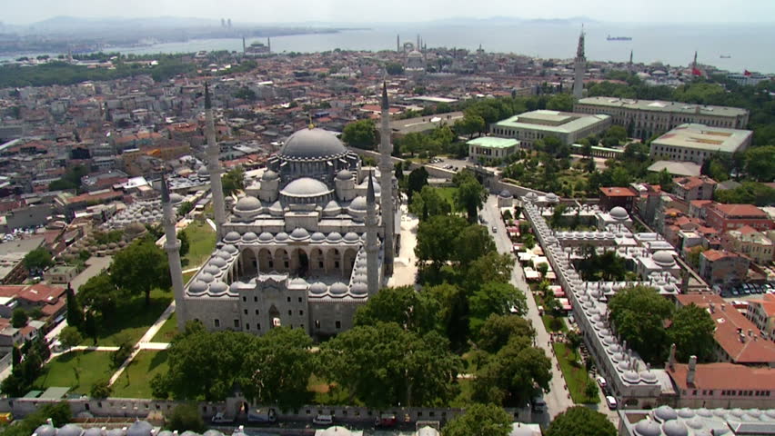 Suleymaniye Mosque in Istanbul from Sky
