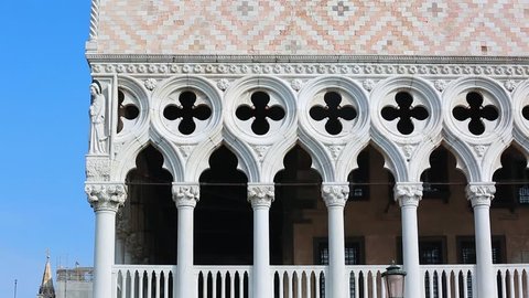 Buildings Detail From Doge's Palace (Palazzo Ducale), Part Of San Marco Square In Venice, Italy - HD Video
