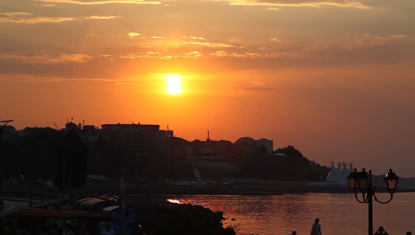 Sunset as seen from Nessebar, near Bourgas, Bulgaria 
