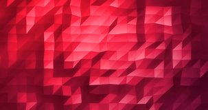 Low Poly Glowing Geometric Background as 4k Rendered Animation Video in Festive Red and Blue