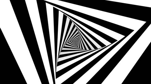 Animated hypnotic tunnel with white and black stripes. Seamless loop. 4K, UHD, Ultra HD resolution. 