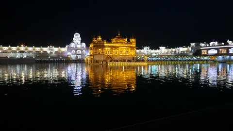 Amritsar, India - March, 2017: The Golden Temple at Amritsar, Punjab, India, the most sacred icon and worship place of Sikh religion.