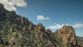 beautiful wild coastline of the Calanches de Piana in Corsica, France. This video is shot with motion on a slider