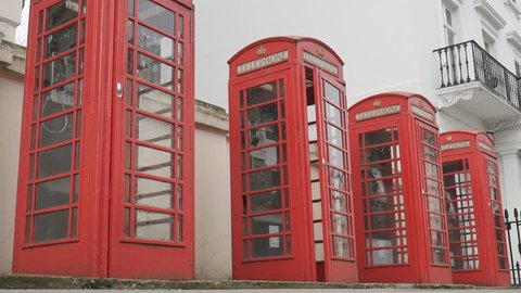 London. English red telephone booths.