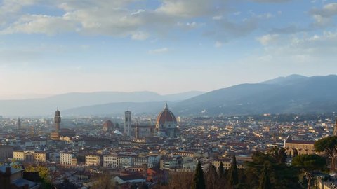 Florence skyline evening timelapse, Florence, Italy, 4K Time lapse